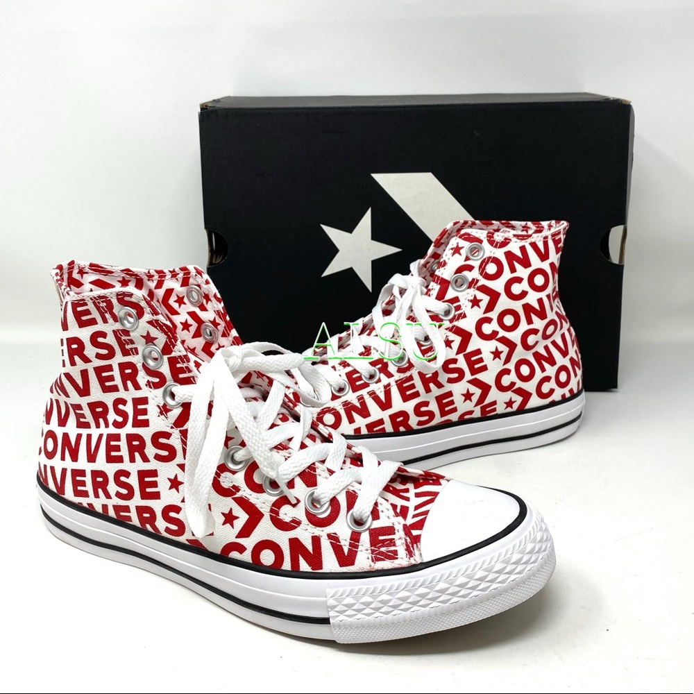 Converse Ctas High Top Logo Print Enamel Red Women - Picture 4 of 11